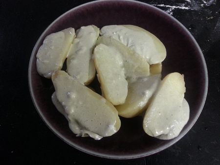 Pommes de terre et mousse de roquefort au wasabi