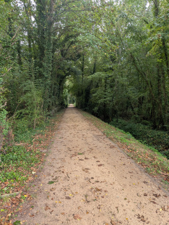 Vue depuis Vallangoujard de l'ancienne voie de chemin de fer entre Valmondois et Marine devenue une voire verte.
